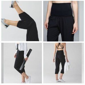 NWT Lululemon Om Pants Black High Waist / Foldover Waist ~ 4 ~ Luxtreme